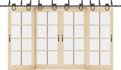 Produktbild von （Robust Möbel）Schiebetürbeschlag-Set 400cm Stahl Schwarz DE850462 - Türen & Zubehör