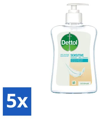 Produktbild von 5 x Dettol Handseife Empfindliche Haut - Mild & Pflegend - 250 ml - Vorteilspackung - 5 Stücke