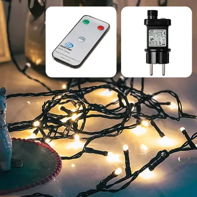 Produktbild von Lichterkette Deko 180 LED warmweiß Fernbedienung Außen Outdoor Garten Party