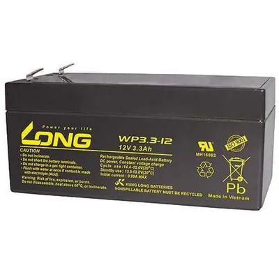 Produktbild von WP3.3-12 Kung Long Blei Akku mit 12 Volt und 3300mAh Kapazität, Faston 4,8mm Kontakte