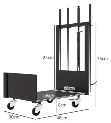 Immagine prodotto di Porta legna da ardere – Porta legna – Supporto per legna – Accessorio per camini esterni – Metallo nero