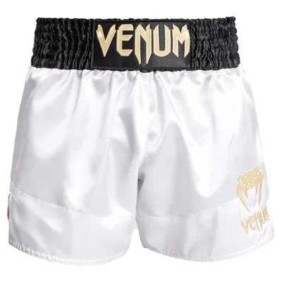 Produktbild von Venum Classic Muay Thai Shorts Weiss Schwarz Gold Gre M