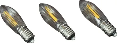 Produktbild von Saico LED-Ersatzlampe Riffelkerze E10 8V 0,2 W warmweiß 3er Pack