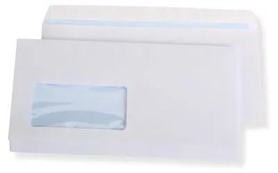 Produktbild von Briefumschläge DIN Lang mit Fenster, weiß haftklebend 25 Stück
