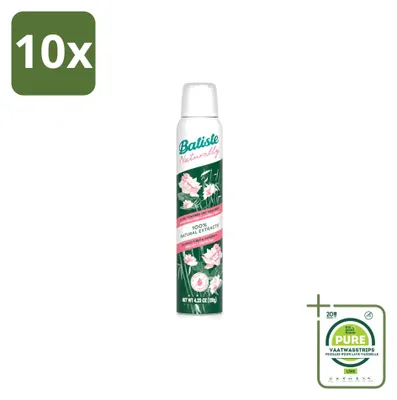 Image de 10 flacons de shampoing sec "Naturally" à base de fibres de bambou et de gardénia, 200 ml - Lot de 10