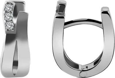 Produktbild von 925/- Echt Silber Klapp-Creolen "Benetta" mit Zirkoniabesatz, 925/rhodiniert