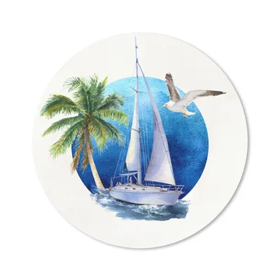 Produktbild von MuchoWow® Mauspad Mousepad Segelboot - Vogel - Meer 20x20 cm - Mousepads - Maus Mat - Pad - Mausunterlage - Schreibtischmatte