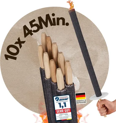 Obrázek produktu pro Vosková svíčka, 45 minut, 10 kusů, přírodní vosk, ochrana rukou, pro použití na zahradě