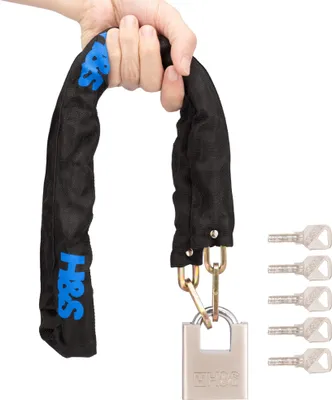 Produktbild von H&S Kettenschloss Motorradschloss - 6mm x 1,2m Kette - Schloss mit 5 Schlüsseln - Fahrradschlösser Bike Lock Stahlkette - Fahrradschloss mit Schlüssel