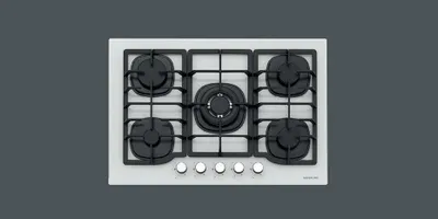 Image de Table de cuisson Silverline CS5405W01 Blanc Encastrable 75cm Gaz 5 brûleurs