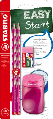 Image de STABILO B-56673-3 STABILO kit scolaire EASYgraph "S", pour droitiers, rose