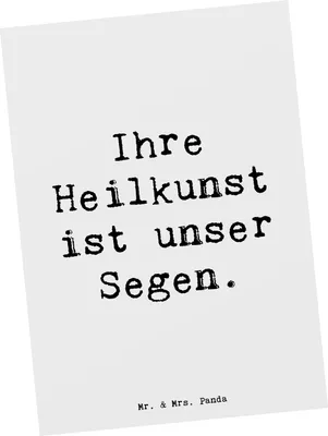 Produktbild von Mr. & Mrs. Panda Postkarte Spruch Arzt Segen - Weiß - Geschenk, Bedanken, Ansichtskarten, Fotokarte, Heiler, Aufmerksamkeit, bildkarte, Wertschätzung, Dankbarkeit, Ärzte