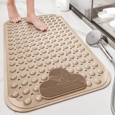 Produktbild von Duschmatte 70x40 cm, Saugnäpfe, Ablauflöcher, TPE, beige.