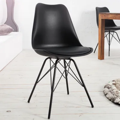 Produktbild von riess-ambiente Retro Stuhl SCANDINAVIA MEISTERSTÜCK schwarz Esszimmerstuhl Essstuhl