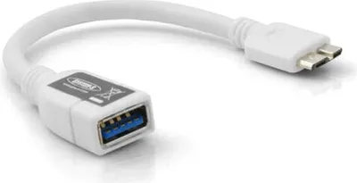 Produktbild von System-S Micro USB 3.0 OTG Host Adapter Kabel (USB A Host zu Micro-B Stecker) in Weiß 10 cm