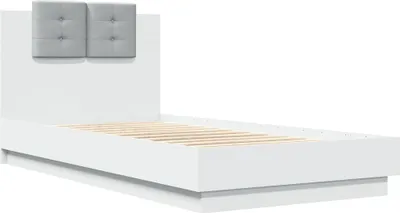 Image de Cadre de lit sans matelas blanc 75x190 cm
