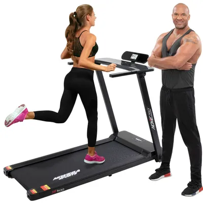 Produktbild von Miweba Sports Profi Laufband HT500 | Elektrisch - Klappbar - Tablethalterung - Training Zuhause - LCD-Display - Extra breite Lauffläche (Schwarz)