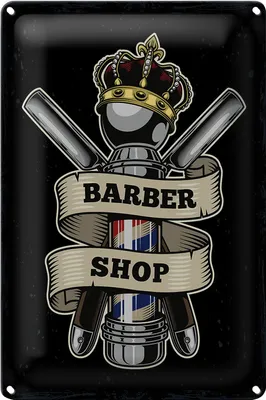 Produktbild von Blechschild Spruch Barbershop Friseur Salon Haare 20x30cm