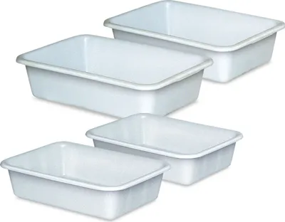 Produktbild von Set mit 4 Kunststoffwannen, lebensmittelecht, 2x 25 Liter, 2x 40 Liter