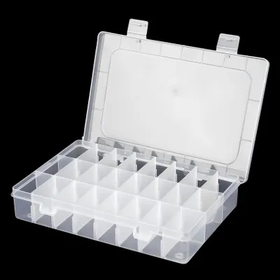 Produktbild von Aufbewahrungsboxen, Sortierbox, 24 große Fächer – Kunststoffbox mit Deckel, Spielzeugaufbewahrungsboxen