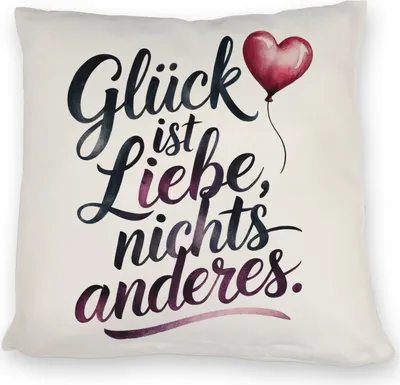 Produktbild von Glück ist Liebe Kissen Herz Luftballon
