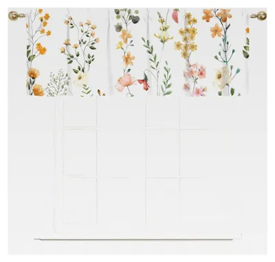 Produktbild von Kurzer Küchenvorhang mit Blumenmotiven für kleine Fenster und Balkontüren