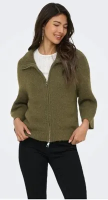 Produktbild von ONLY ONLMAGGIE 3/4 WIDE ZIP CARDI CC KNT Beech/Melange/Silver Zipper S