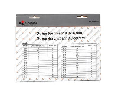 Produktbild von SWV 48045 O-Ring Sortiment Gummiringe 419 Teile Metrisch 3-50mm