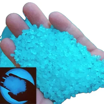 Image de Galets lumineux, décoration extérieure, amélioration d'aquarium, bleu ciel, 2000 pièces, 3-5 mm