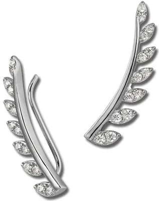 Produktbild von SilberDream weiß Ohrringe Ear Cuff Blätter Zirkonia Silber Ohrklemmen GSO456W