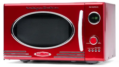 Tischmikrowelle 800 W 25,4 l 12 Programme digital Uhr rot