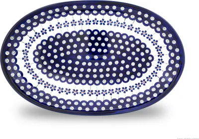 Produktbild von Original Bunzlauer Keramik Servierplatte Platte Teller oval 35,4x22x3,5 cm Design 166a
