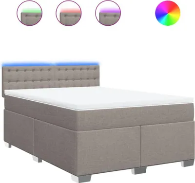 Produktbild von vidaXL Boxspringbett mit Matratze Taupe 160x200 cm Stoff