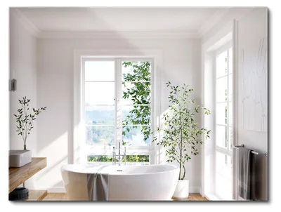 Produktbild von Wallfluent Rechteckig Spiegel – Rahmenloser Wandspiegel – Badezimmerspiegel Glas Spiegel – 80 cm x 60 cm