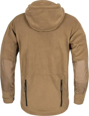 Back view of a brown fleece jacket.
