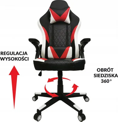 Zdjęcie produktu dla Fotel gamingowy KG106 czarno-czerwony-biały