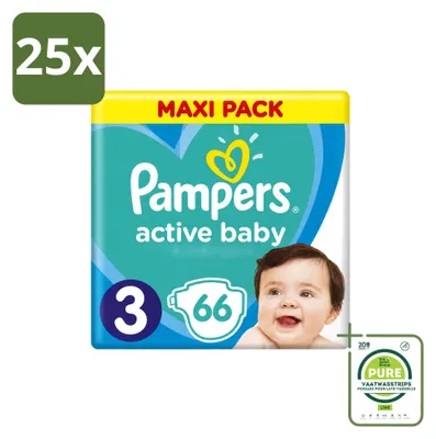 Immagine prodotto di 25 pannolini Pampers Active Baby-Dry, taglia 3 (6–10 kg) - confezione grande - 25 pezzi