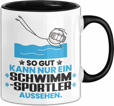 Produktbild von Schwimmsportler Geschenk Tasse So Gut Kann Nur Ein Schwimmsportler Aussehen Geschenkidee Kaffee-Becher (Schwarz)
