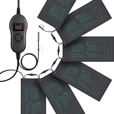 Produktbild von Famanu Heizmatte Pflanzen - 4 Stück mit 1 Thermostat - 25 x 52 cm - Wasserdicht - 30W