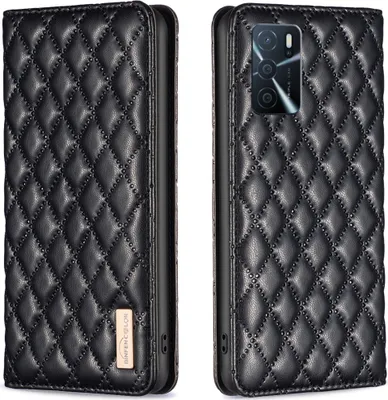 Produktbild von OPPO A16 Hülle, Elegant Bookstyle Flip Leder Kartenfächer Schutzhülle mit Ständer für OPPO A16 A16S A54S A55 5G A54 4G Schwarz