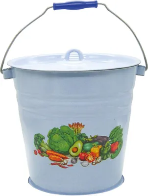 Produktbild von Gemüse Motiv KONUS Emaille Eimer Wassereimer 12 Liter ca 28cm Durchmesser Retro Nostalgie Geschirr