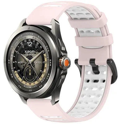 Produktbild von Für Xiaomi Watch S4 Sport Two Color Silikon Ersatz Watch Armband mit Schnellverschluss Rosa