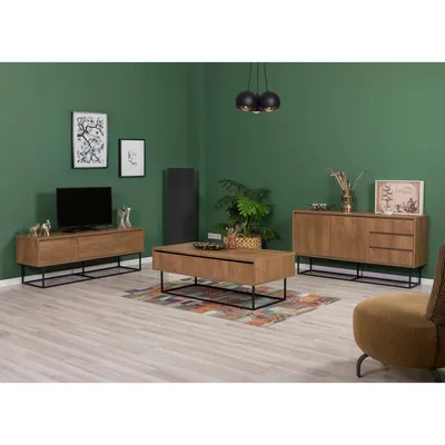 Image de Skye Decor, Laxus Takım 17, ensemble de meubles de salon, noyer, 100 % PANNEAUX DE PARTICULES MÉLAMINÉS, 140 x 40 x 50 cm