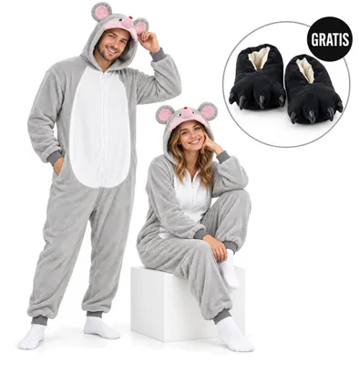Obrázek produktu pro Onesie Kigurumi Pyžamo Mickey Mouse Převlek Kostým XXL: 185 - 195cm + Papuče 3D tlapky 37-44