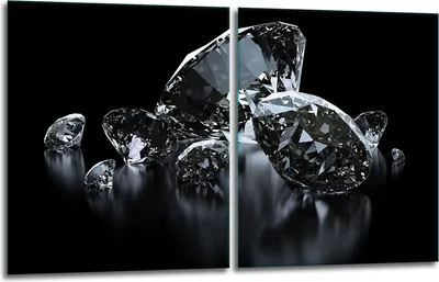 Produktbild von Herdabdeckplatten 2x40x52 Glaskeramikfeld 2-Teilig Glas Spritzschutz Diamant