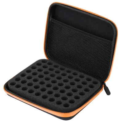 Obrázok produktu pre Prenosná taška/krabička s 63 priehradkami na éterické oleje pre aromaterapiu (oranžová)