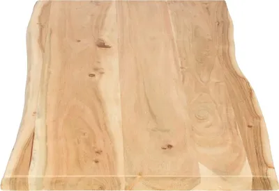 Produktbild von Tischplatte 80x40 cm Curtis, Holzplatte Akazienholz massiv + naturfarben + lackiert, Baumkanten-Platte für Heimwerker, Arbeitsplatten, Tische & Fensterbretter