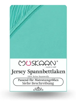 Produktbild von Jersey Spannbettlaken 90x200 cm - 100x200 cm Mint - 100% Baumwolle