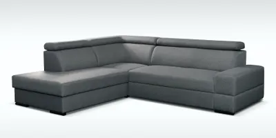 Produktbild von Ecksofa Sofa LETO mit Schlaffunktion Dunkelgrau Ottomane Links