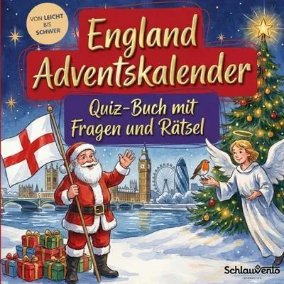 Produktbild von England-Adventskalender: Quiz-Buch mit Fragen und Rätsel